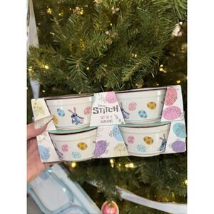 NWT Disney Stitch Easter 4 Baking Ramekins‎ Hawaii Flower Holiday Kitchen Gift